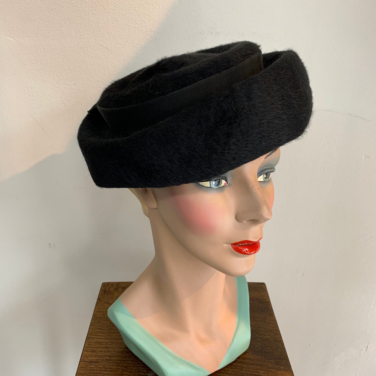 1950s Fur Felt Black Hat