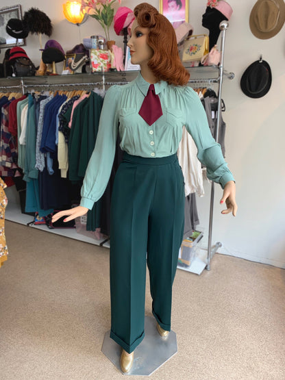 Garbo 1940s Swing Trousers Green