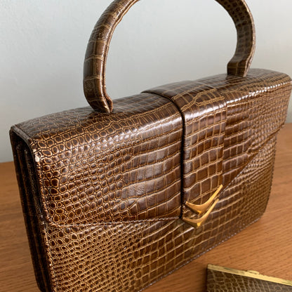 1960s Faux Reptile Handbag