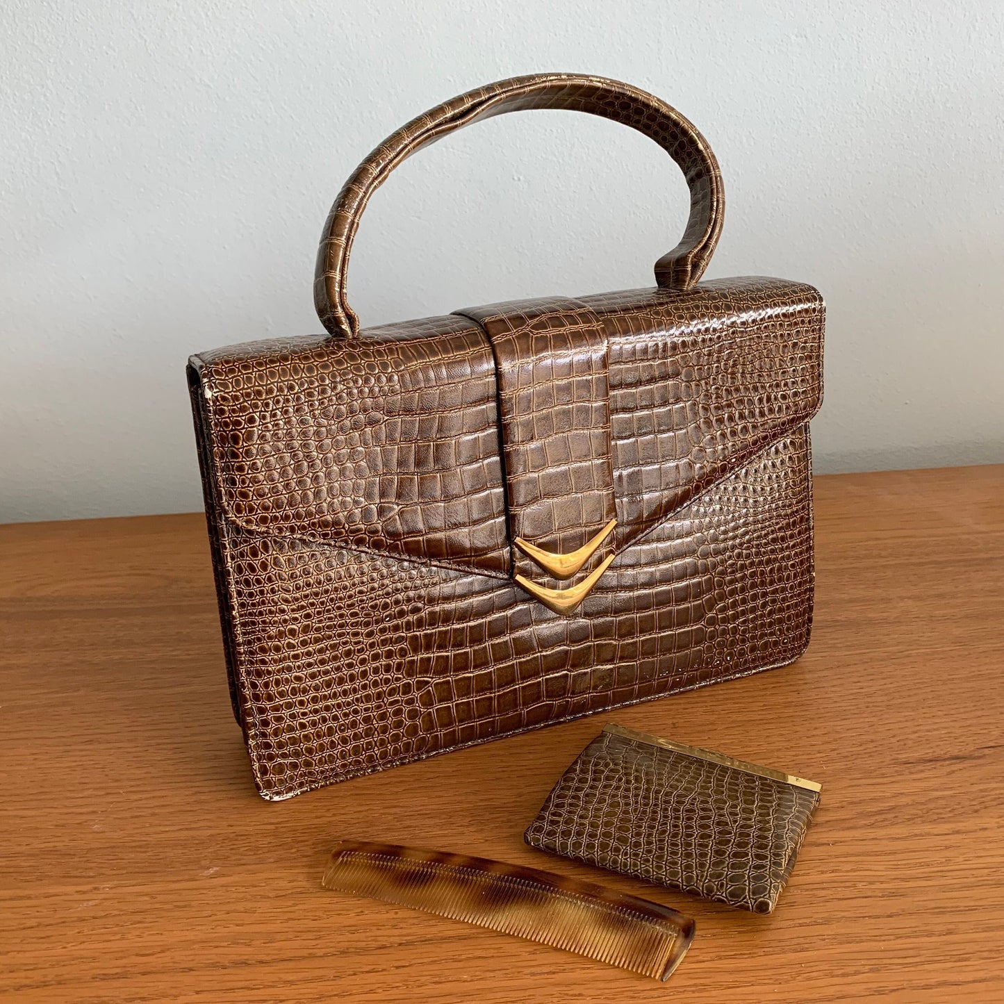 1960s Faux Reptile Handbag