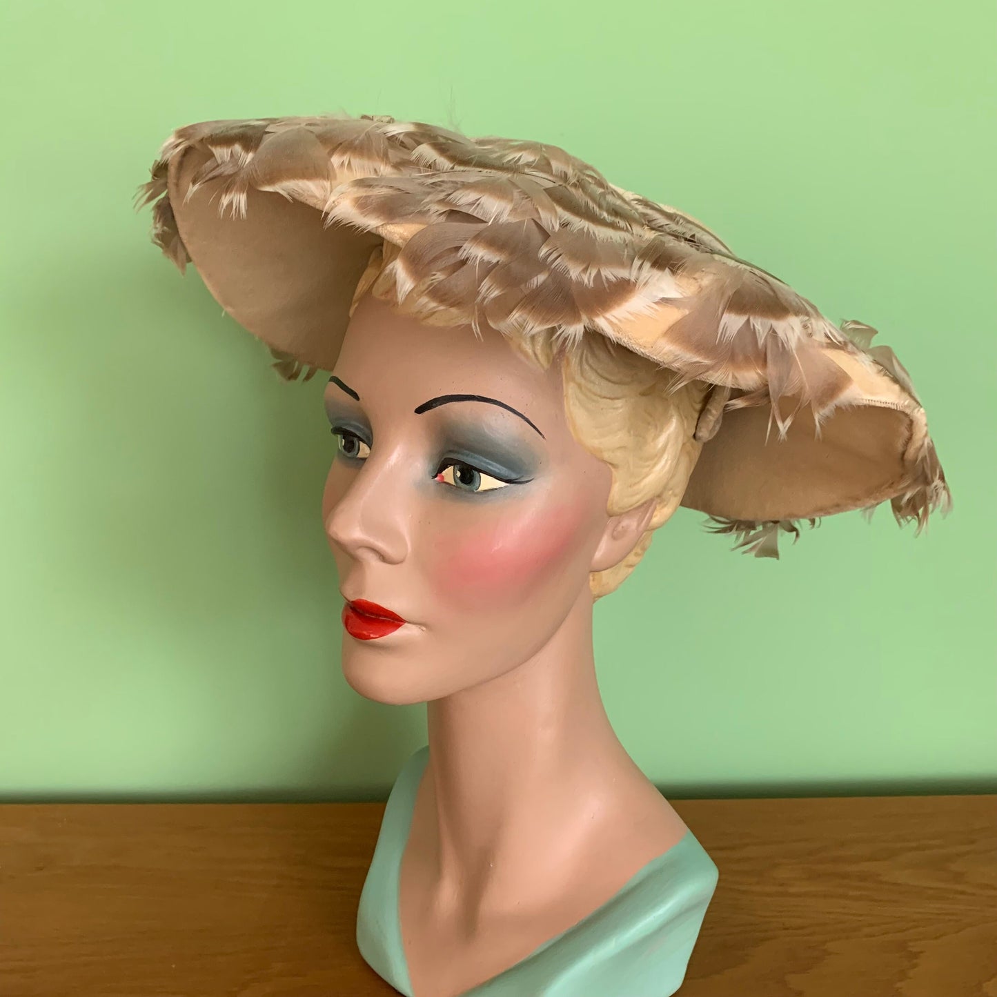 1950s Velvet and Feathers Halo Hat