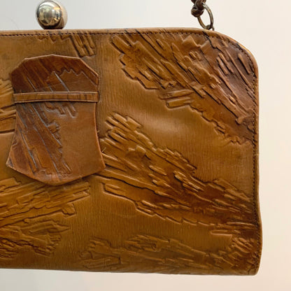 1920s/1930s Tooled Leather Purse Handbag