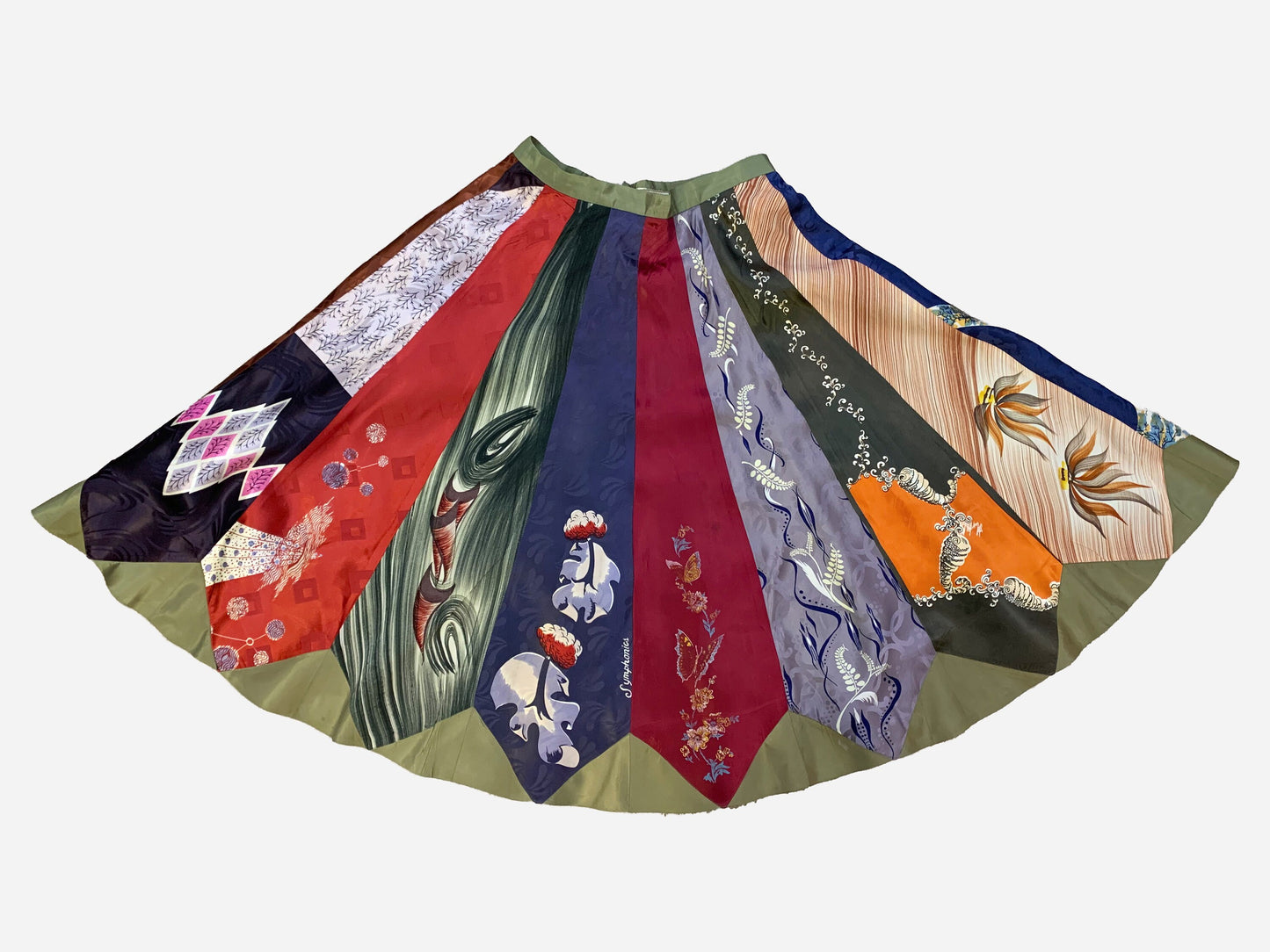 Rare 1940s Silk Necktie Skirt | S