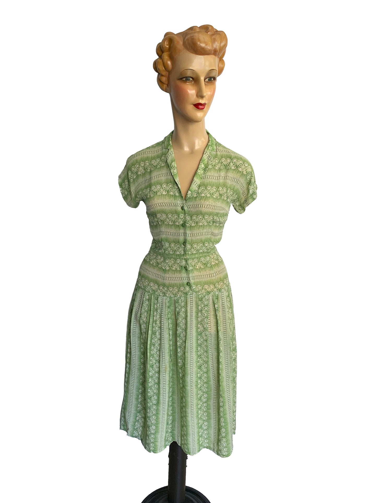 1940s Georgiana Semi Sheer Silk Dress | XS