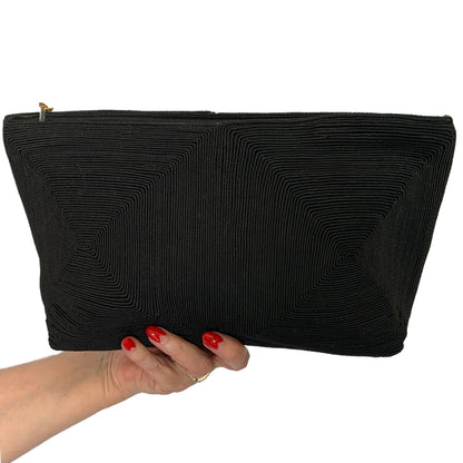 1940s Black Corde Clutch bag