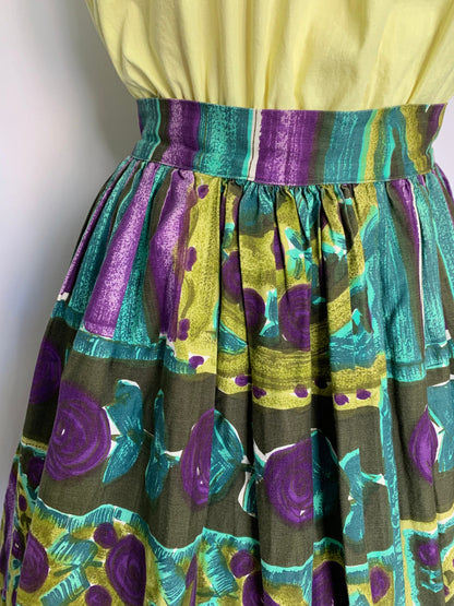 1950s Cotton Skirt | XS