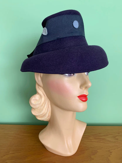 1940s Henry Pollak New York Creation Purple Homburg