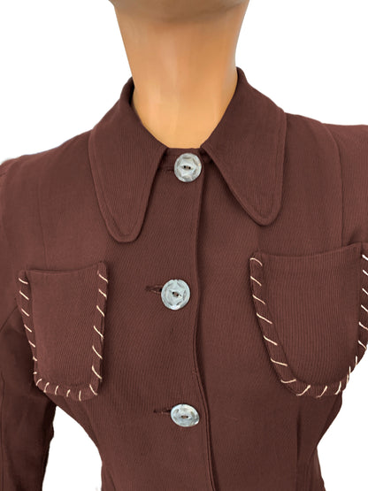 1940s Smartee Gabardine Western Jacket | S