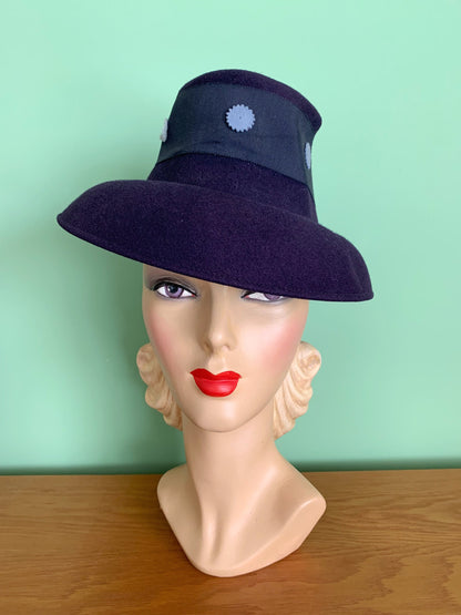 1940s Henry Pollak New York Creation Purple Homburg