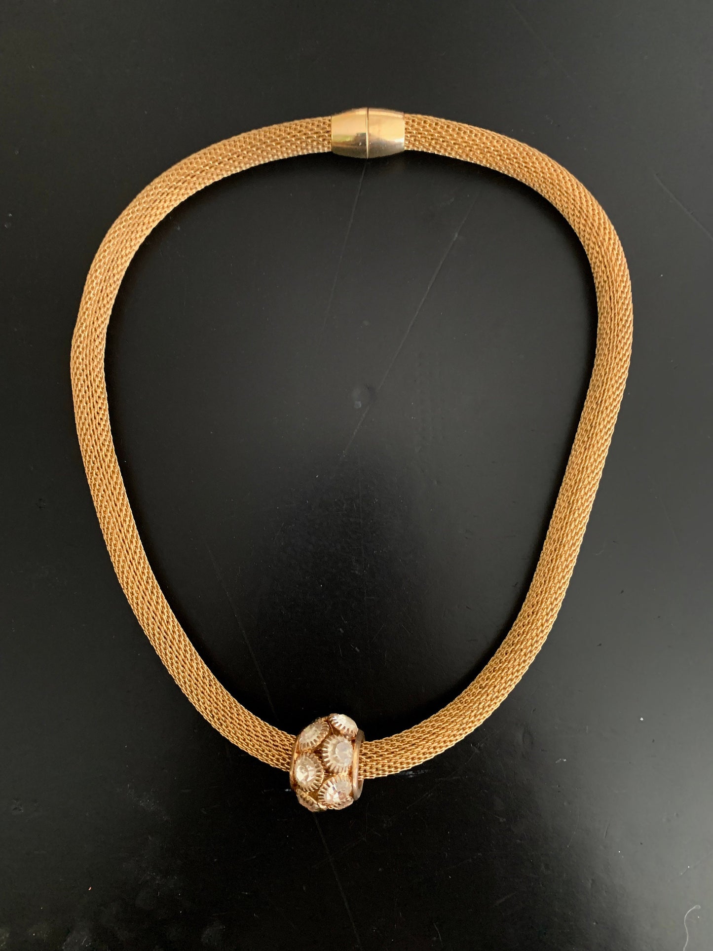1960s Brass Mesh Necklace